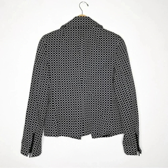 Akris Printed Asymmetrical Moto Zip Blazer Size 6 - Picture 8 of 8